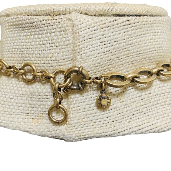 J Crew Statement Flower Necklace Blue Yellow Crystal Beaded Choker 17” - Picture 4 of 5